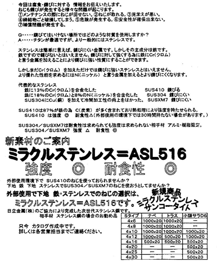 ステンレスの焼き入れ＆ステンレスの豆知識、高強度ステンレス品