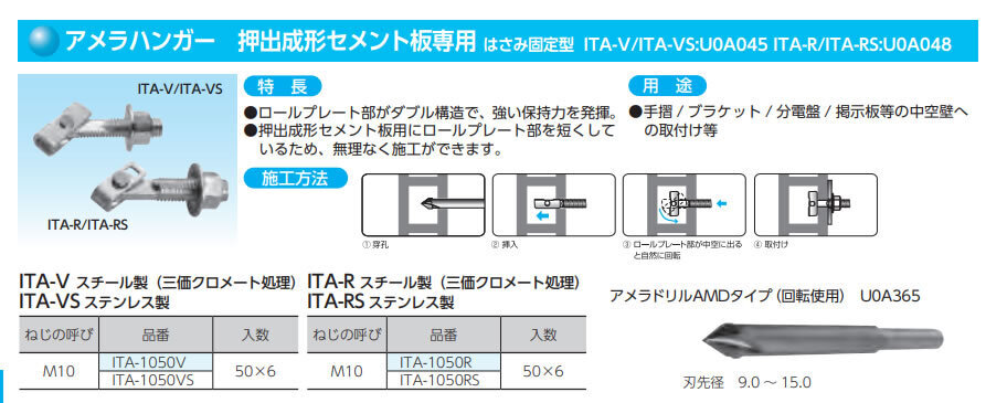 アスロック」(押出成形セメント板)用アンカー＝アメラハンガー: 職人さんのお助けブログ【職人見聞録】