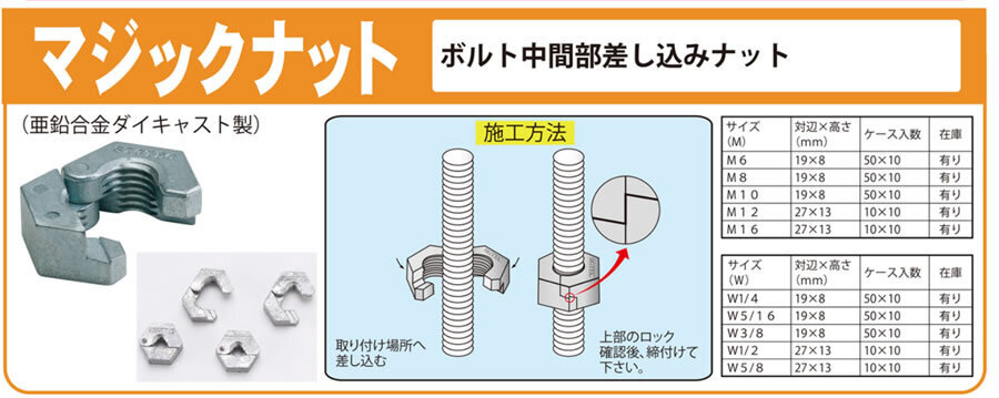 寸切やアジャスターに楽にナットをつけたい！【どこでもナット・マジックナット・スナップナット・クランプナット】: 職人さんのお助けブログ【職人見聞録】