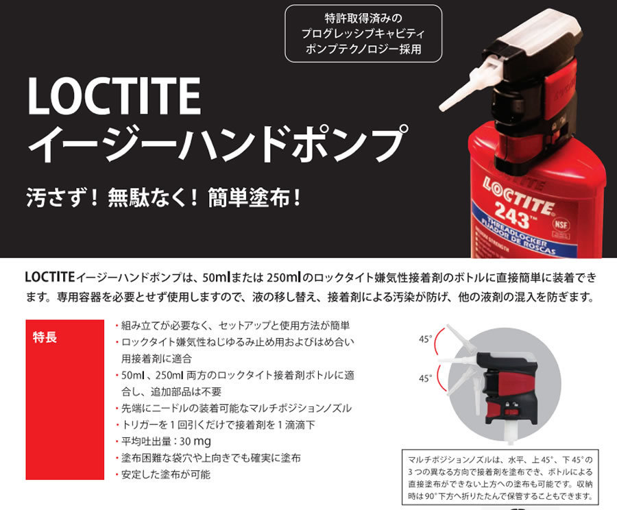 LOCTITE「イージーハンドポンプ」「ねじゆるみ止め接着剤」各種: 職人